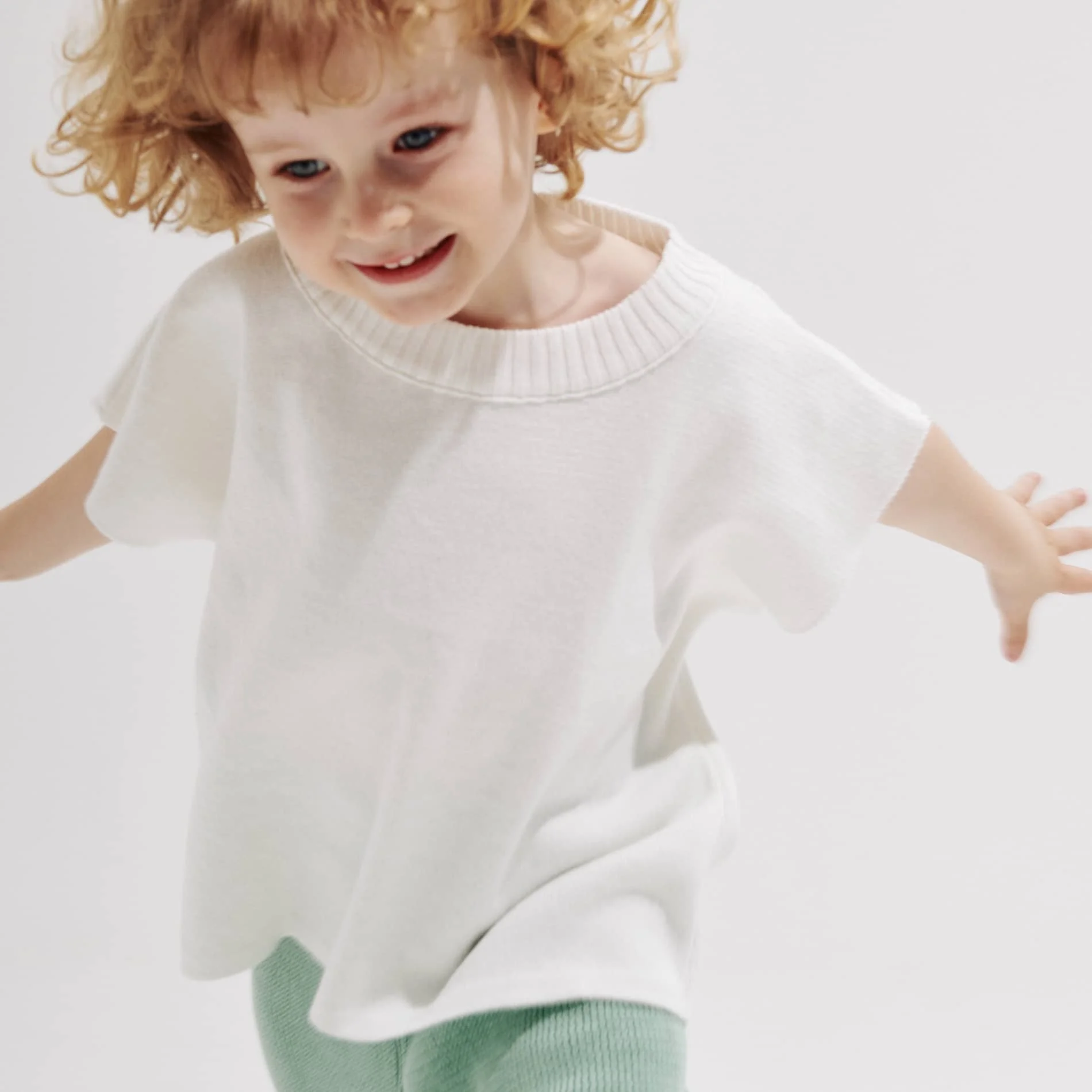 T-shirt oversize - kremowy