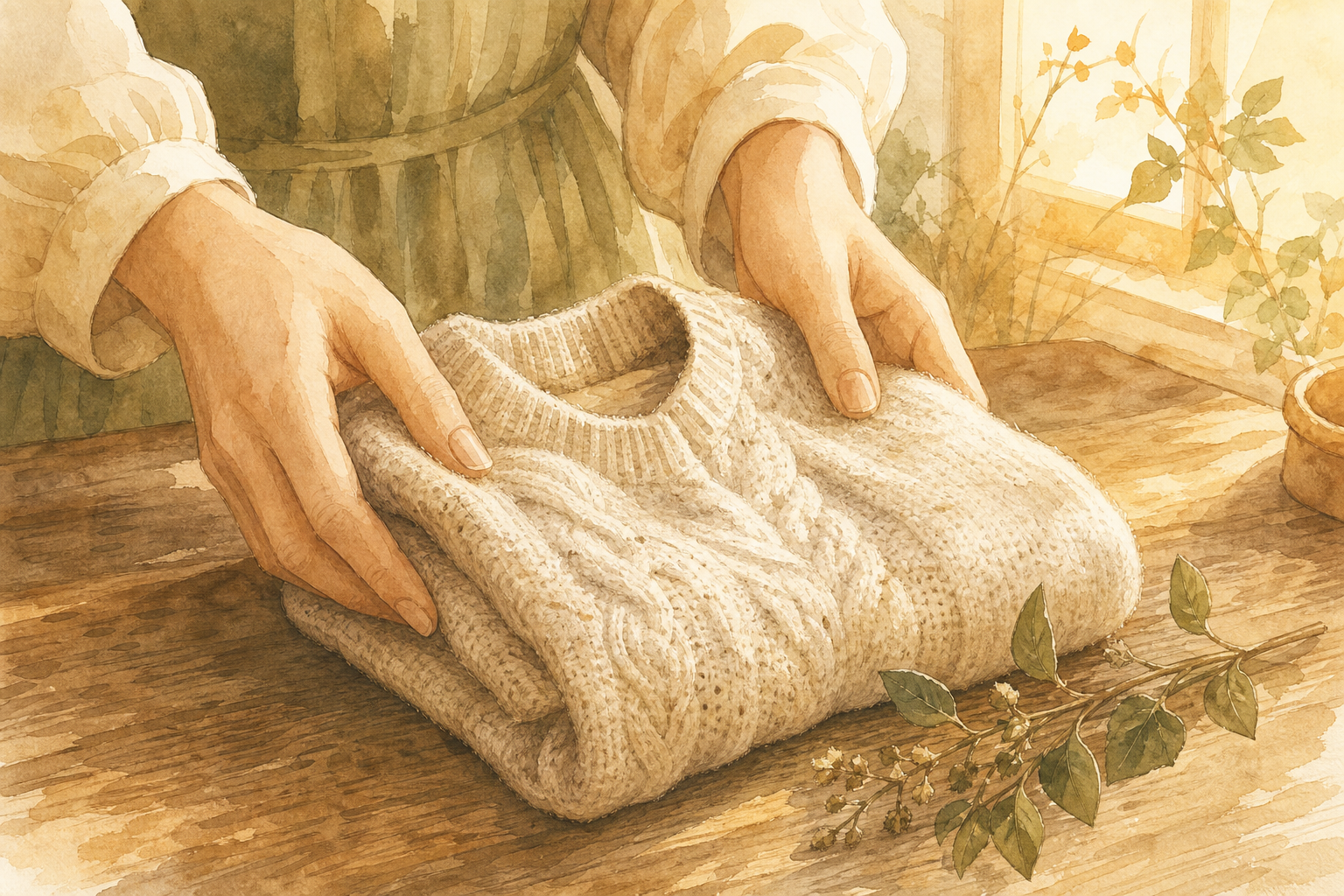 Ilustracja: delikatna dzianina merino - poradnik Meadow's Tale